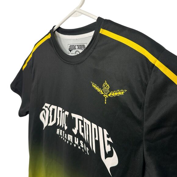 Sonic Temple Soccer Jersey Columbus Crew Style 2024 Mens Size Large Black Yellow - Picture 5 of 10